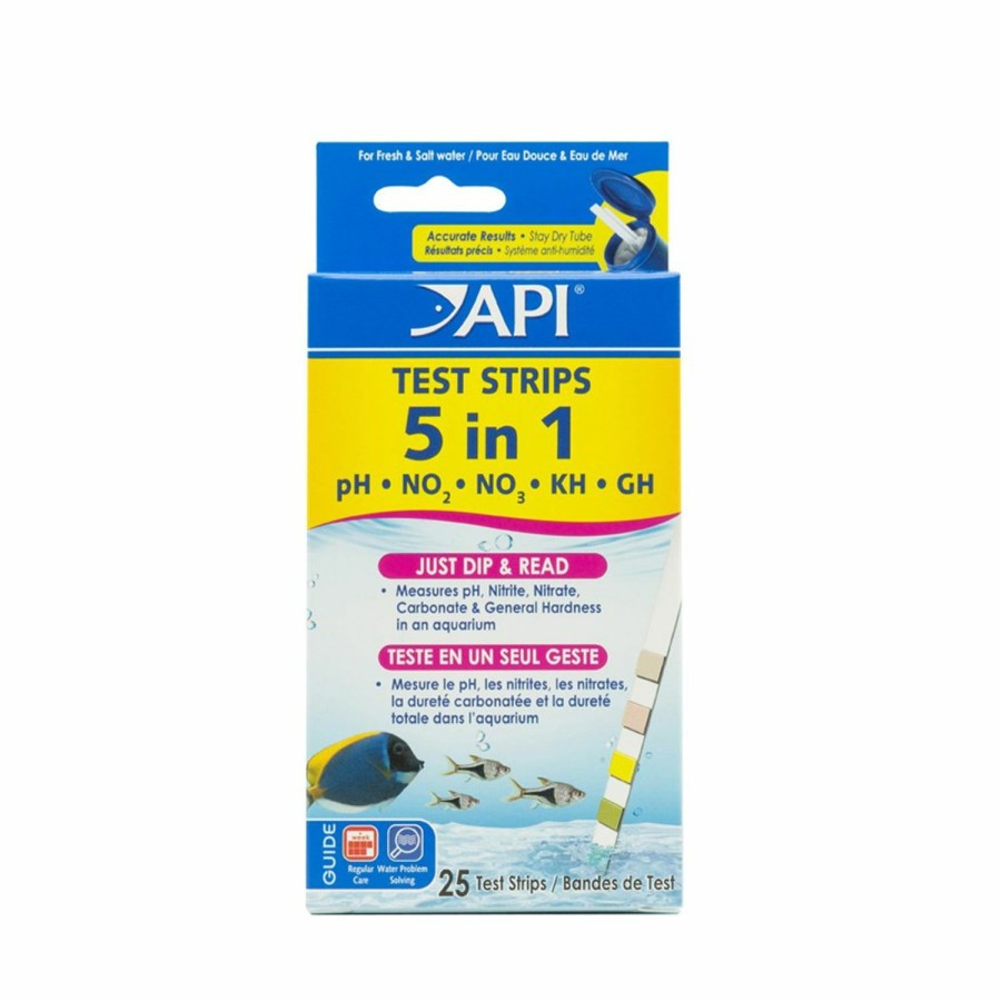 Fish & Aquatic API | Api 5-In-1 Test Strips Freshwater And Saltwater Aquarium Test Strips 25-Count Box