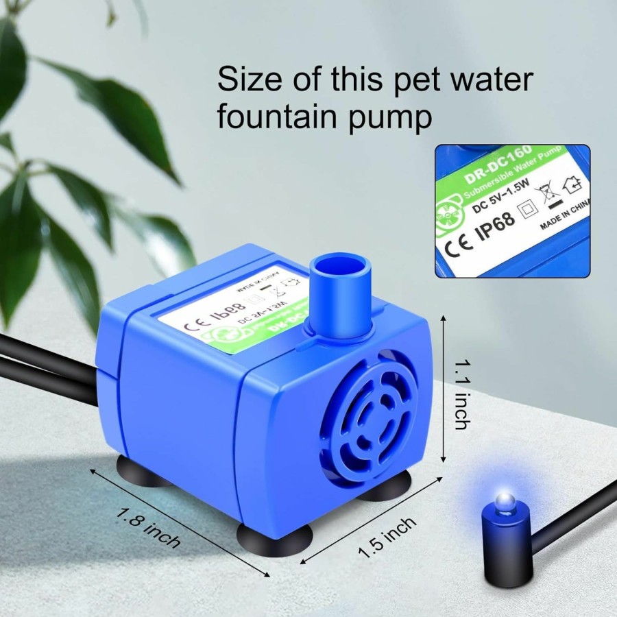 Cat Cirfifth | Cat Water Fountain Pump, Cirfifth Replacement Pump For Cat Fountain[Dr-Dc 160], Compatible With Multiple Pet Fountain