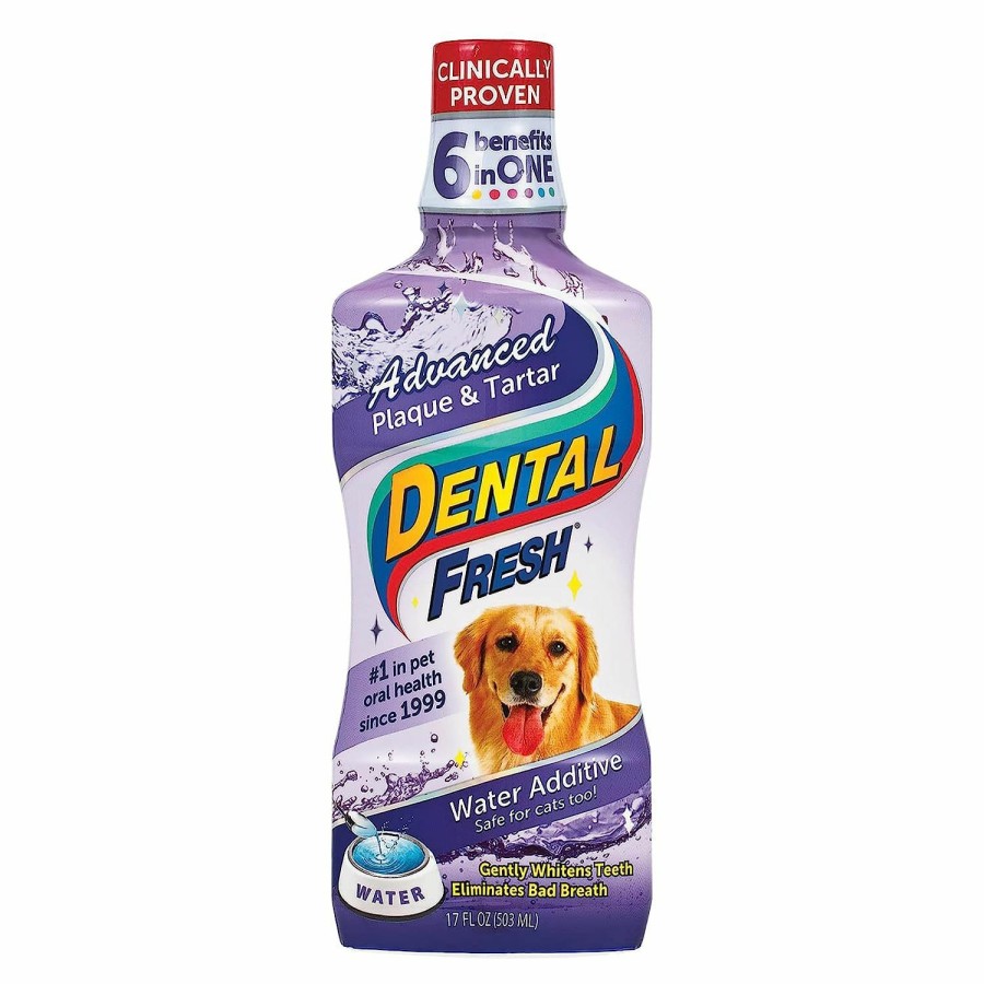 Cat Dental Fresh | Dental Fresh Advanced Plaque And Tartar Water Additive, 32Oz Dog Teeth Cleaning Formula To Freshen Breath And Improve Overall Oral Health