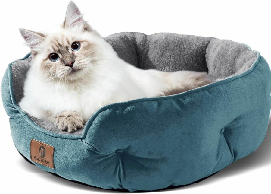 Cat Asvin | Asvin Small Dog Bed For Small Dogs, Cat Beds For Indoor Cats, Pet Bed For Puppy And Kitty, Extra Soft & Machine Washable With Anti-Slip & Water-Resistant Oxford Bottom, Grey, 20 Inches