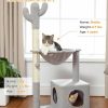 Cat MUTTROS | Muttros Cactus Cat Tree 40\" Cat Tower With Large Metal Carpet Hammock, Cat Scratching Post For Indoor Cats With Condo& Dangling Ball, Green