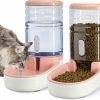 Cat Kacoomi | Kacoomi Automatic Dog Cat Feeder And Water Dispenser Gravity Food Feeder And Waterer Set With Pet Food Bowl For Small Medium Dog Puppy Kitten, Large Capacity 1 Gallon X 2