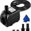 Fish & Aquatic CWKJ | Cwkj Fountain Pump, 400Gph Submersible , Durable 25W Outdoor Water Pump With 6.5Ft Power Cord, 3 Nozzles For Aquarium, Pond, Fish Tank, Water Pump Hydroponics, Backyard Fountain