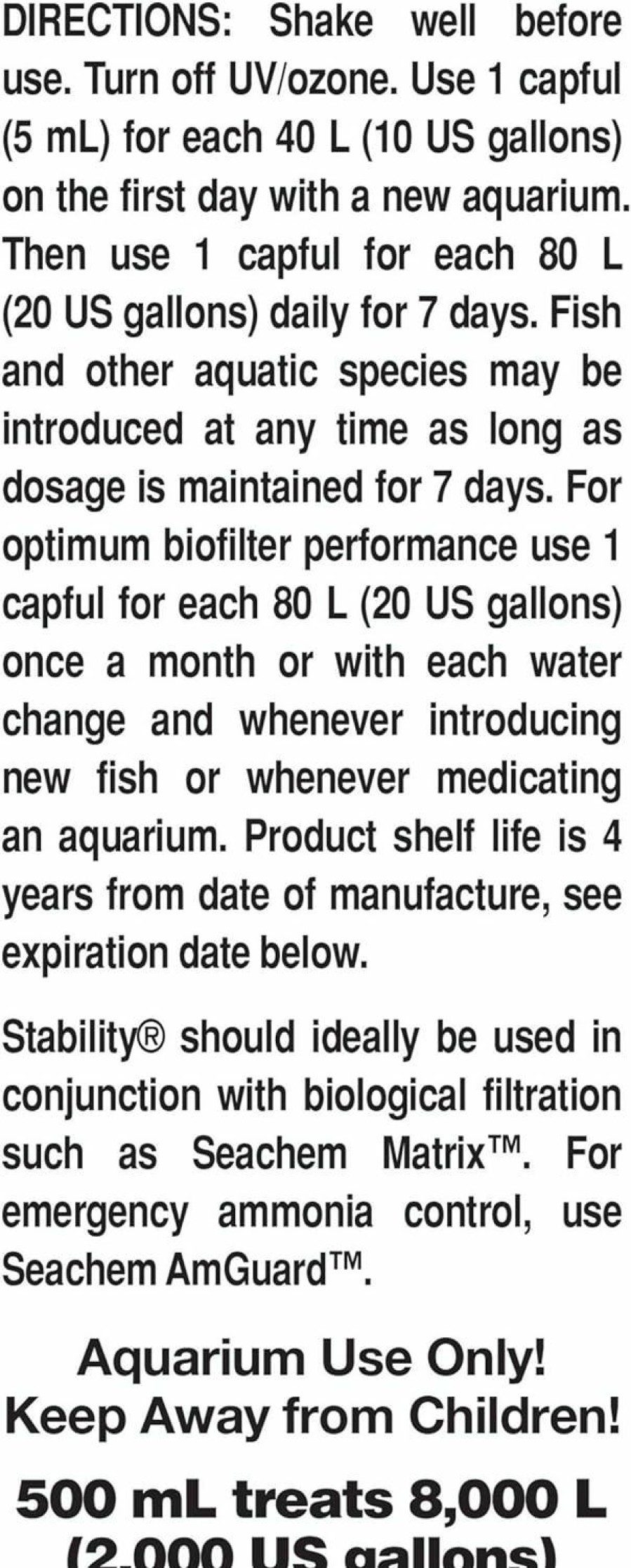 Fish & Aquatic Seachem | Seachem Stability Fish Tank Stabilizer - For Freshwater And Marine Aquariums, 16.9 Fl Oz (Pack Of 1)