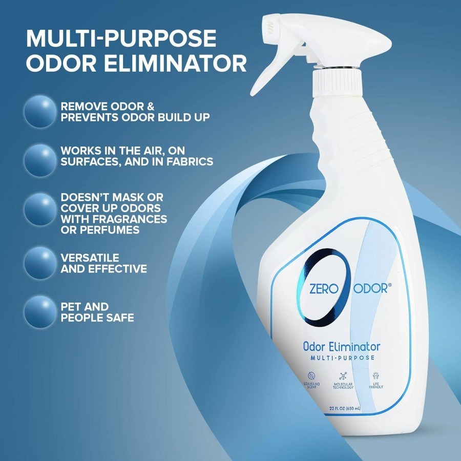 Cat Zero Odor | Zero Odor Multi-Purpose Odor Eliminator - Air & Surface Odor Patented Technology For Bathroom, Kitchen, Fabric, Closet- Smell Great Again, 16Oz