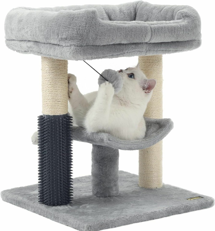 Cat HOOPET | Hoopet Cat Tree Tower,Cat Scratching Post For Indoor Cats,Featuring With Super Cozy Perch,Cat Self Groomer And Interactive Dangling Ball Great For Kittens And Cats