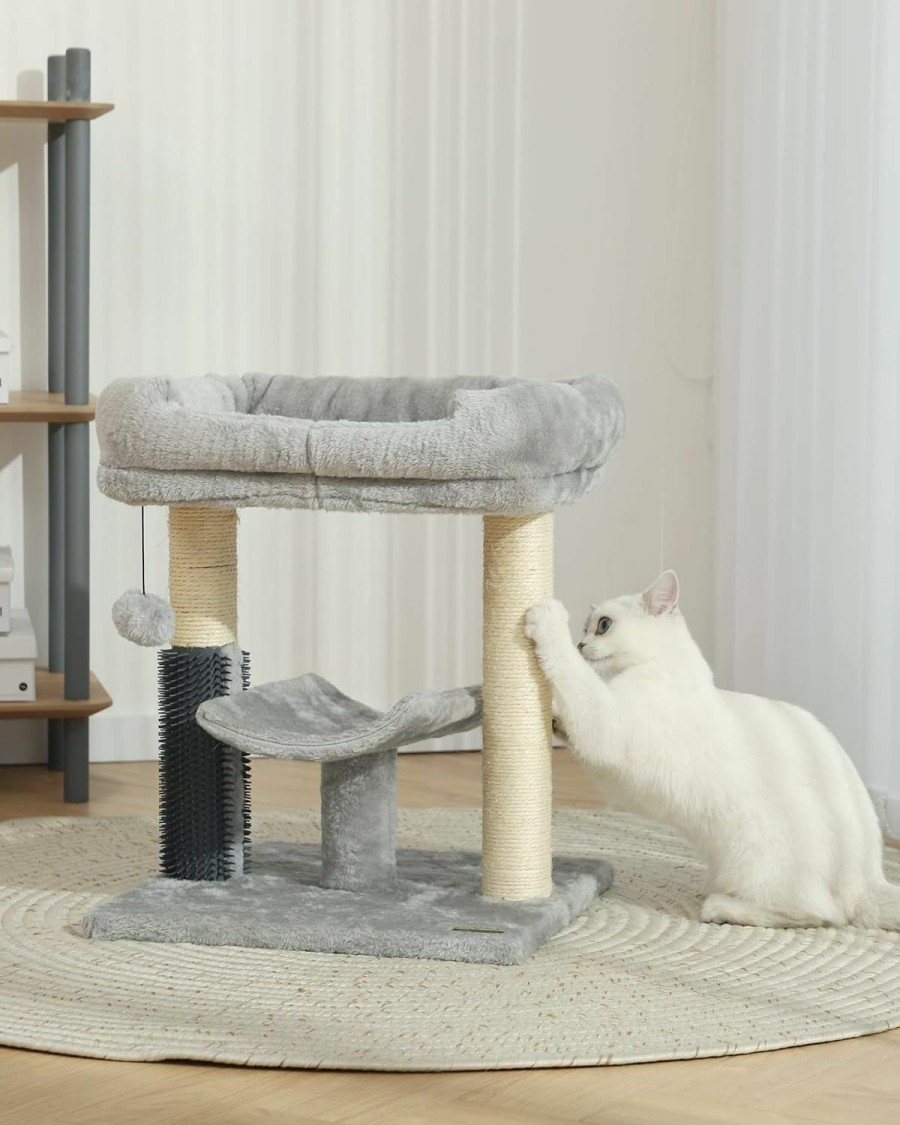 Cat HOOPET | Hoopet Cat Tree Tower,Cat Scratching Post For Indoor Cats,Featuring With Super Cozy Perch,Cat Self Groomer And Interactive Dangling Ball Great For Kittens And Cats