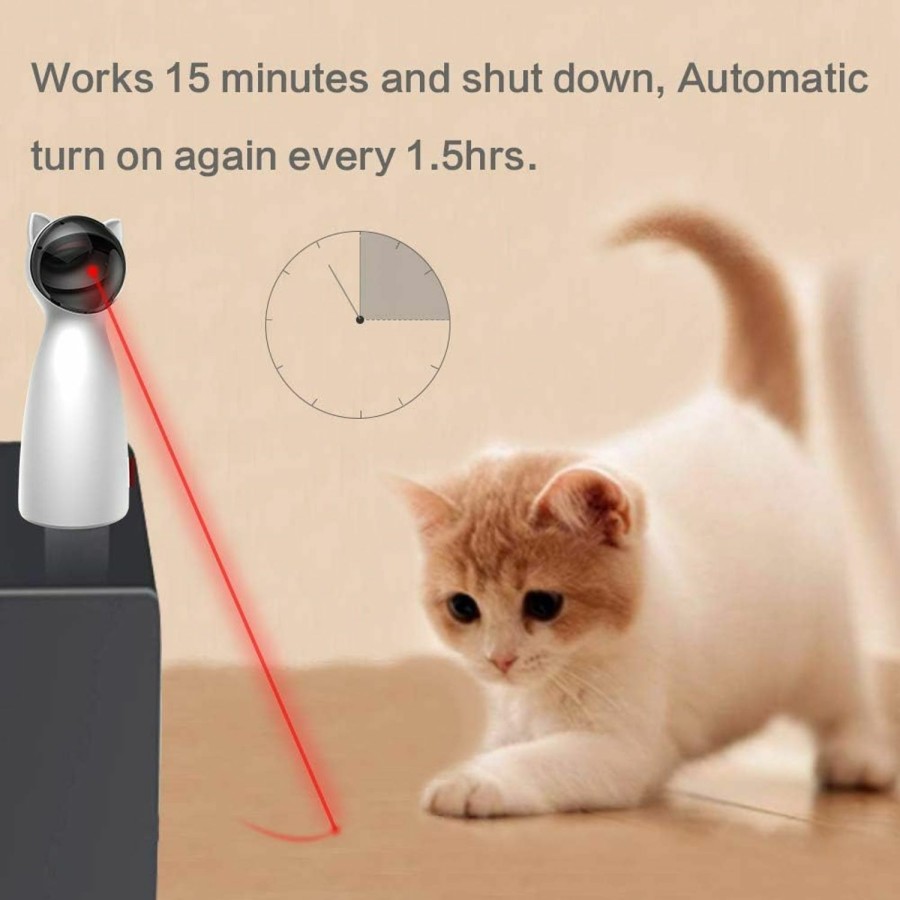 Cat umosis | Umosis Automatic Cat Laser Toy Interactive Cat Toys For Indoor Cats/Kitty/Dogs (White)