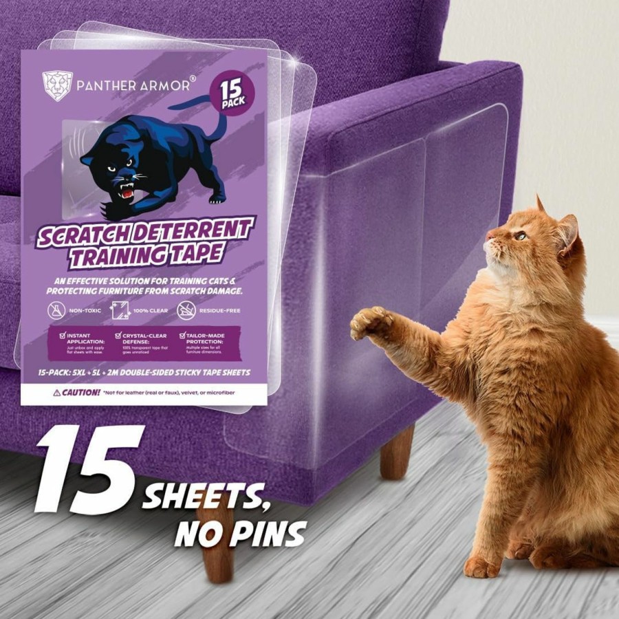 Cat Panther Armor | Panther Armor 3-Pack Door Protector From Dog Scratching - 3 X 40\" X 8.2\" Cat Scratch Door Frame Protector Anti Dog Scratch - Door Guard Clear