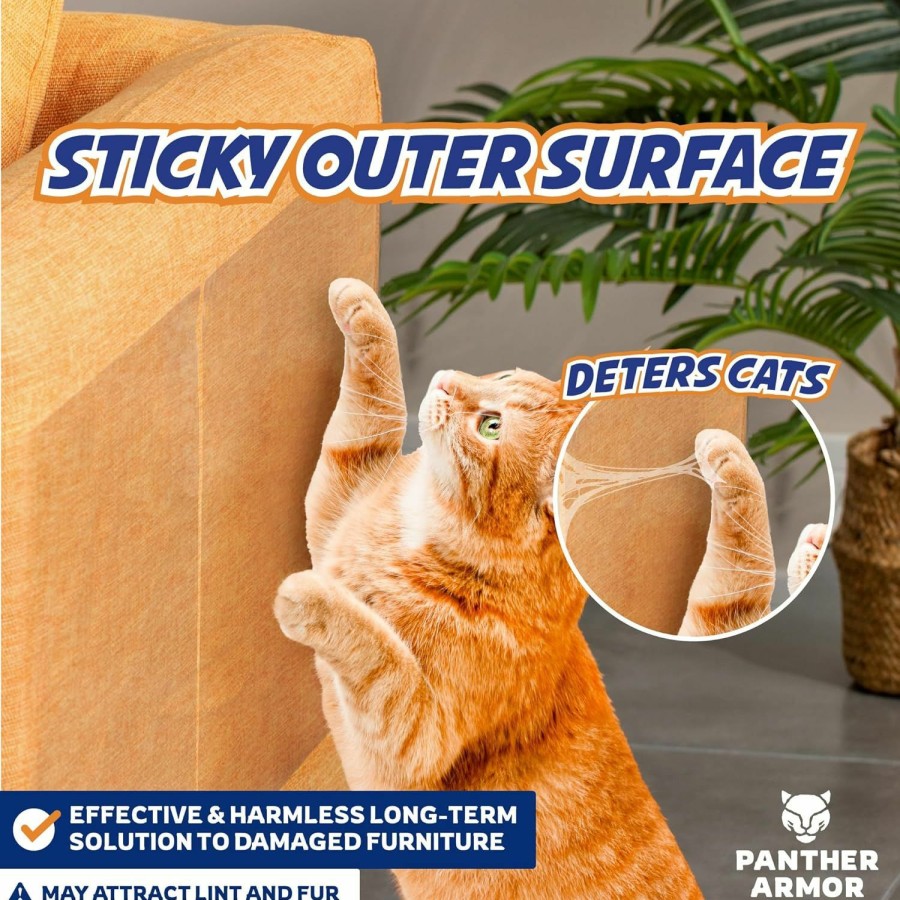 Cat Panther Armor | Panther Armor 3-Pack Door Protector From Dog Scratching - 3 X 40\" X 8.2\" Cat Scratch Door Frame Protector Anti Dog Scratch - Door Guard Clear