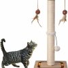 Cat PEEKAB | Peekab Cat Scratching Post Premium Sisal Toll Scratch Posts With Tracking Interactive Toys Vertical Scratcher For Indoor Cats And Kittens- 25 Inches Beige