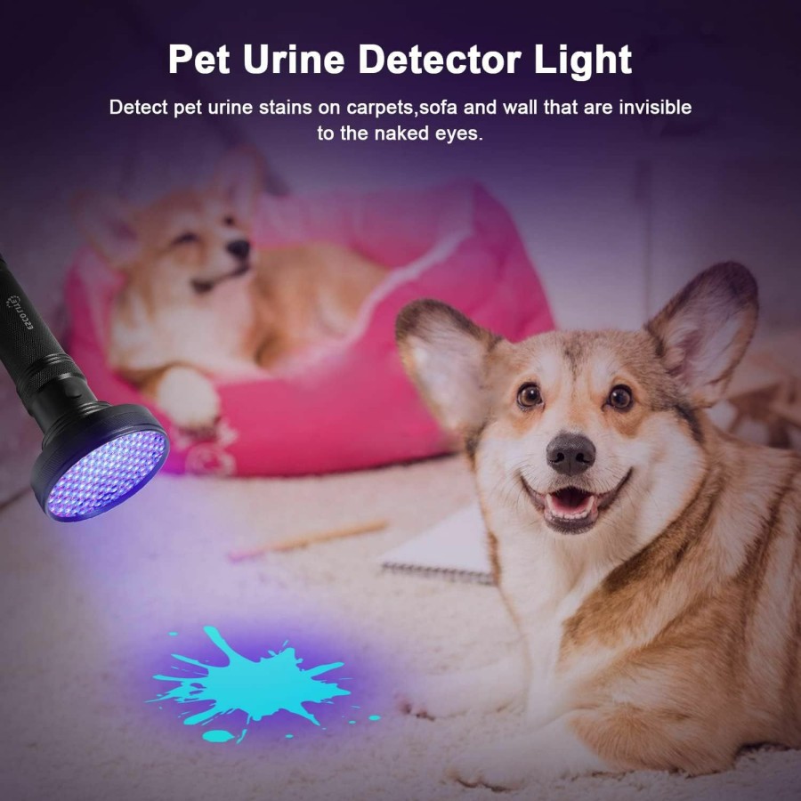 Cat ESCO LITE | Esco Lite Uv Flashlight Black Light, 100 Led 395 Nm Ultraviolet Flashlights Uv Blacklight Detector For Dog Urine, Pet Stains And Bed Bug, Matching With Pet Odor Eliminator