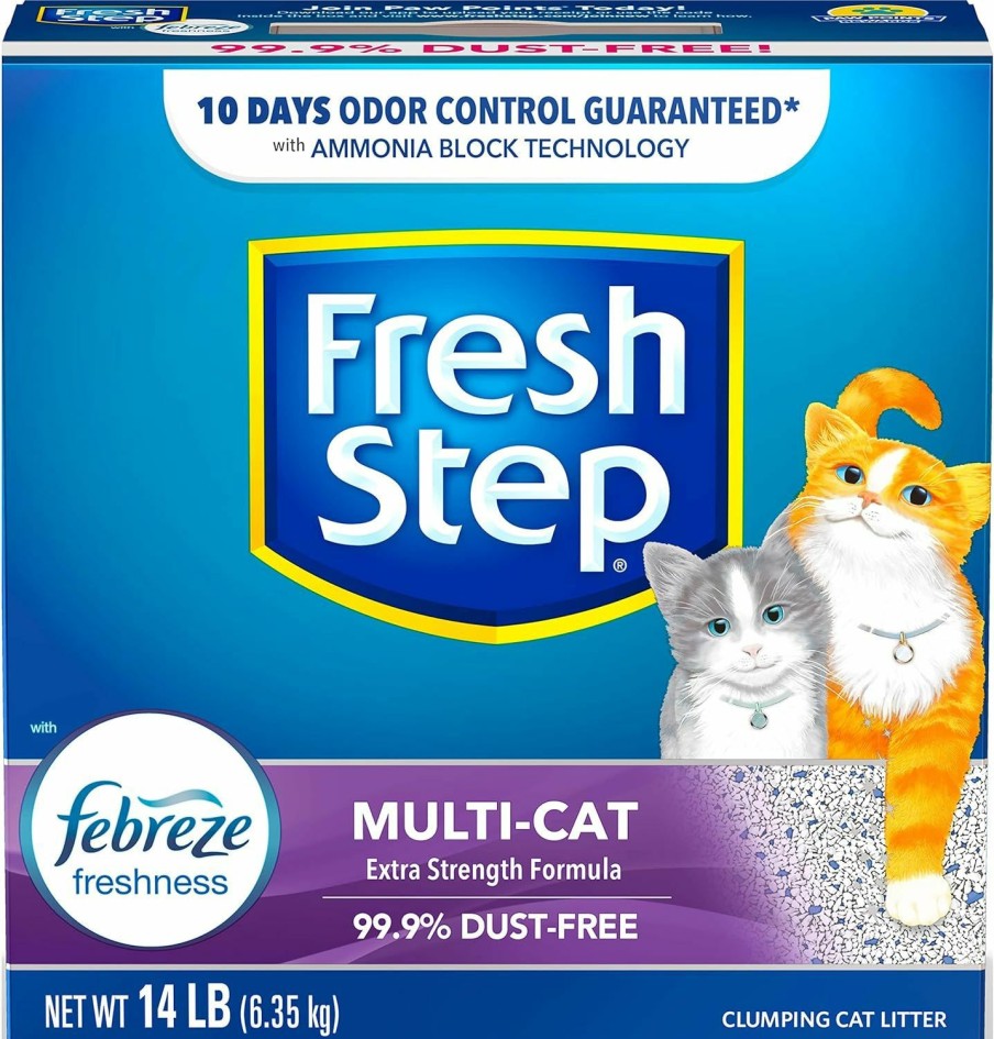 Cat Fresh Step | Fresh Step Clumping Cat Litter, Multi-Cat Odor Control, 14 Lbs