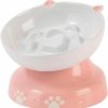 Cat Y YHY | Y Yhy Slow Feeder, Elevated Food Bowl Tilted Design For Dog And Cat For Dry And Wet Food