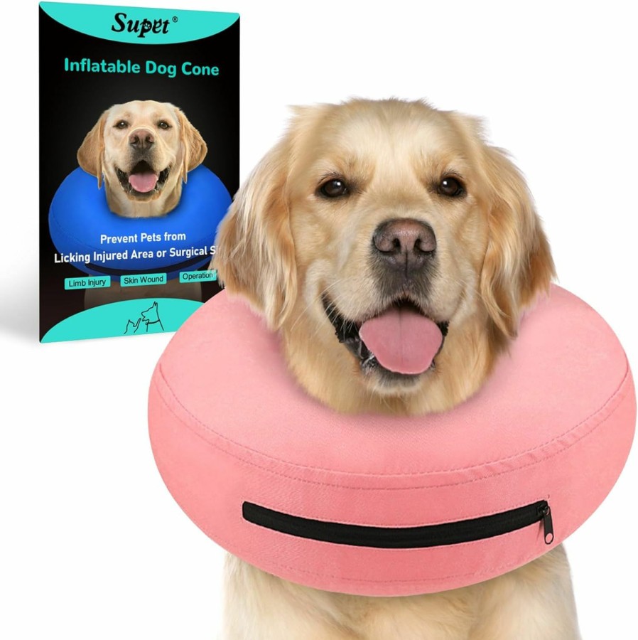 Cat Supet | Supet Inflatable Dog Cone Collar Alternative After Surgery, Dog Neck Donut Collar Recovery E Collar For Post Surgery, Soft Dog Cone For Small Medium Puppies Cats