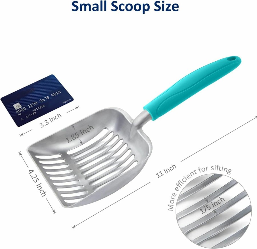 Cat WePet | Wepet Cat Litter Scoop, Aluminum Alloy Sifter, Kitty Metal Scooper, Deep Shovel, Long Handle, Poop Sifting, Kitten Pooper Lifter, Durable, Heavy Duty, For Litter Box