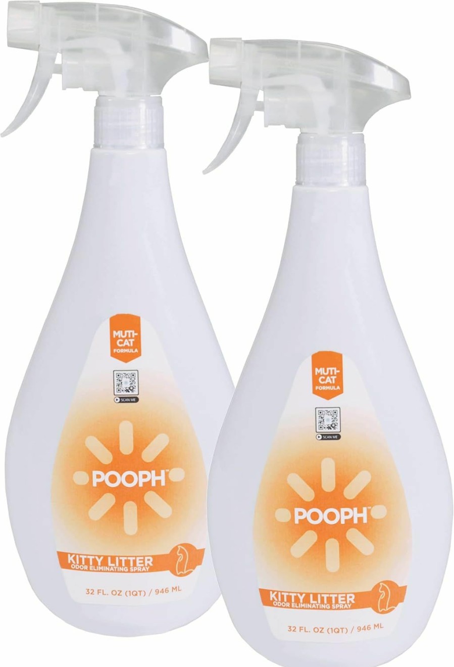 Cat POOPH | Pooph Kitty Litter Box Deodorizer, 32Oz Spray - Dismantles Odors On A Molecular Basis, Cats, Freshener, Eliminator, Urine, Poop, Pee, Deodorizer, Natures, Fresh, Clean, Furniture, Potty, Safe