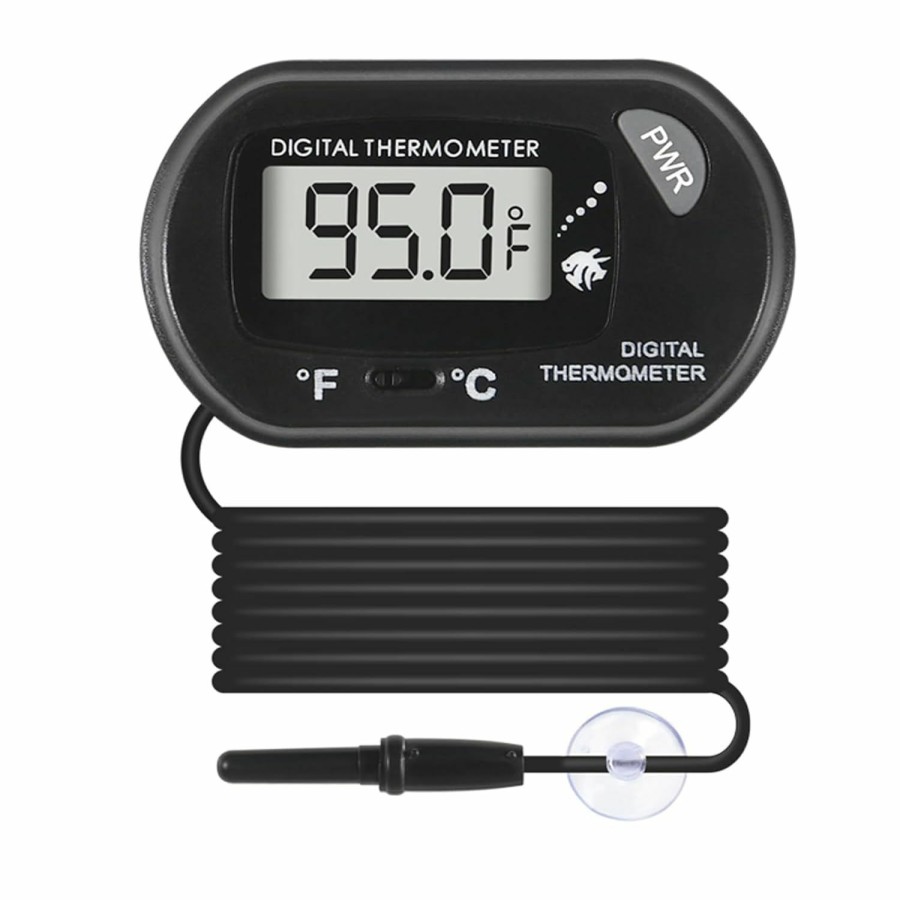 Fish & Aquatic Shutao | Digital Aquarium Thermometer, Water Thermometer, Fish Tank Thermometer, Reptile Thermometer Fahrenheit/Celsius( / ) Lcd Display With Water-Resistant Sensor Probe And Suction Cup