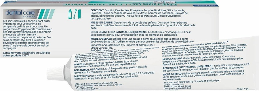 Cat Virbac | Virbac Cet Enzymatic Toothpaste| Eliminates Bad Breath By Removing Plaque & Tartar Buildup | Best Pet Dental Care Toothpaste | Poultry Flavor, 2.5 Oz Tube