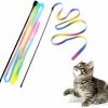 Cat LASOCUHOO | Lasocuhoo Interactive Cat Rainbow Wand Toys, Interactive Cat Teaser Wand String, Colorful Ribbon Charmer For Most Cats And Kittens - 2 Pcs