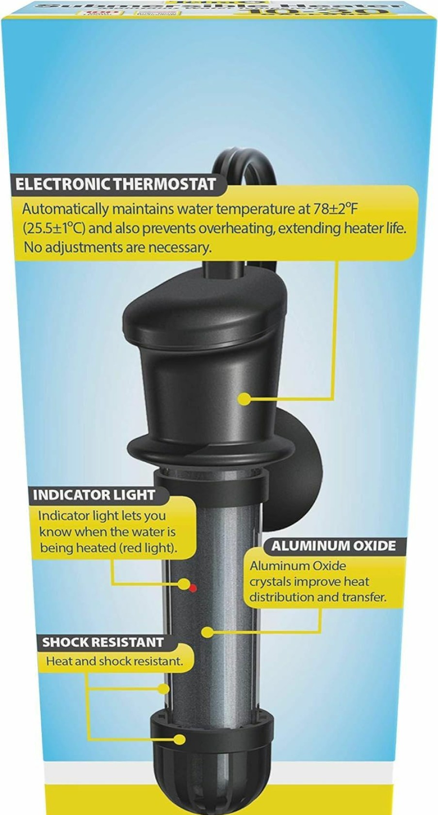 Fish & Aquatic Tetra | Tetra Ht Submersible Aquarium Heater With Electronic Thermostat, 50-Watt, 2-10 Gallon