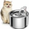 Cat Homtyler | Homtyler Cat Water Fountain, Stainless Steel Pet Water Fountain For Cats Inside, 3 Filters&Ultra-Quiet Pump, 2.2L/73Oz Automatic Dog Dispenser Water Bowl, Multiple Pets Water Fountain