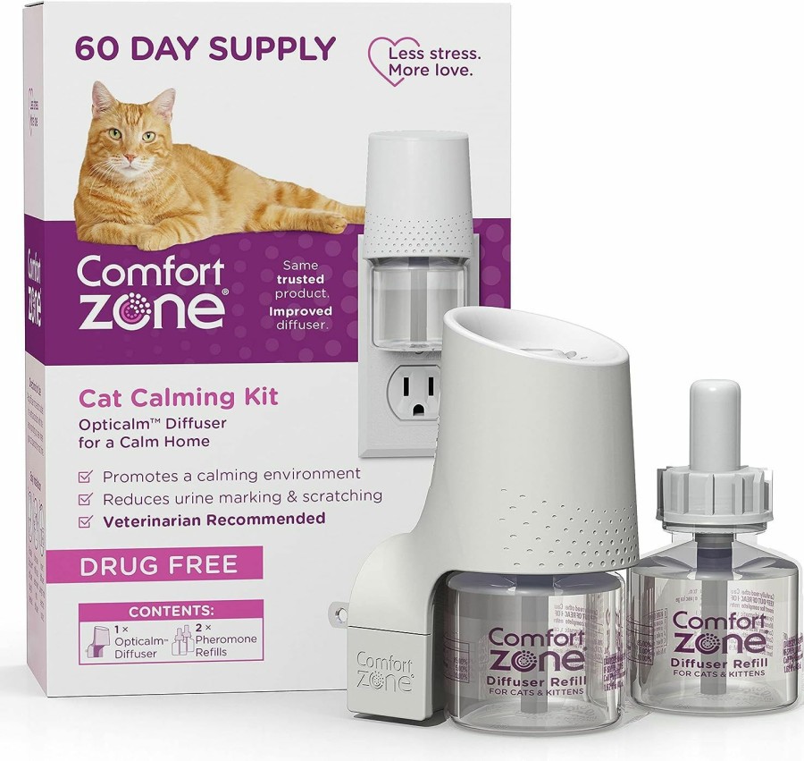 Cat Comfort Zone | Comfort Zone Cat Calming Pheromone Diffuser: 60 Day Starter Kit (1 Diffuser & 2 Refills)