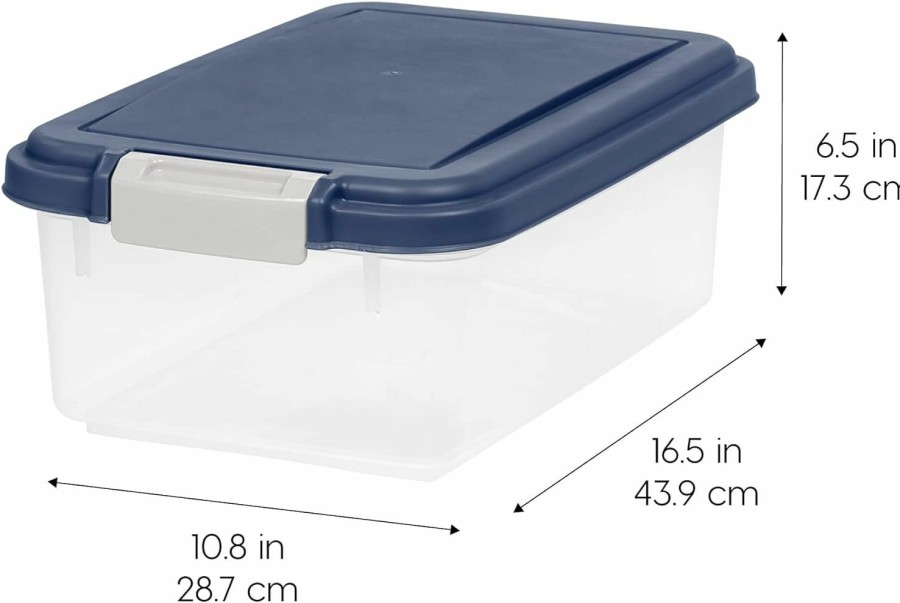 Cat IRIS | Iris Usa 54 Lbs / 69 Qt Weatherpro Airtight Pet Food Storage Container With Attachable Casters, For Dog Cat Bird And Other Pet Food Storage Bin, Keep Fresh, Translucent Body, Easy Mobility, Navy