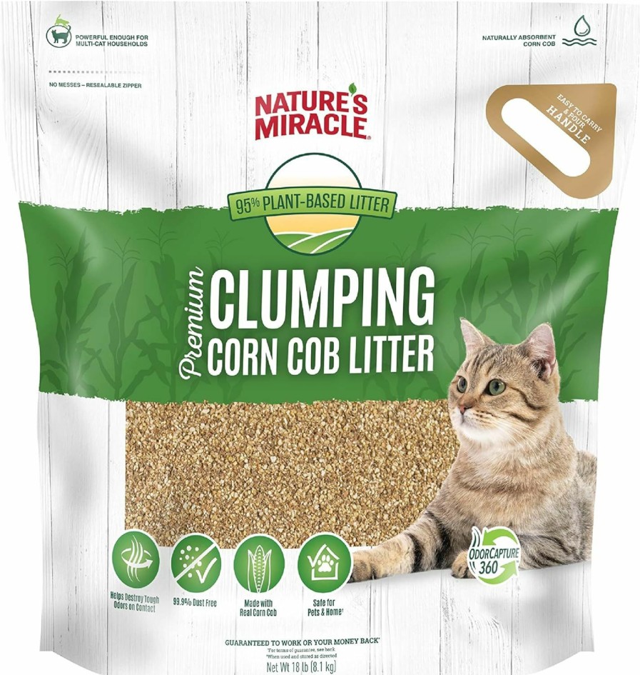 Cat Nature's Miracle | Nature'S Miracle Premium Clumping Corn Cob Litter, Tough Odor Bio-Enzymatic Formula, Dust Free