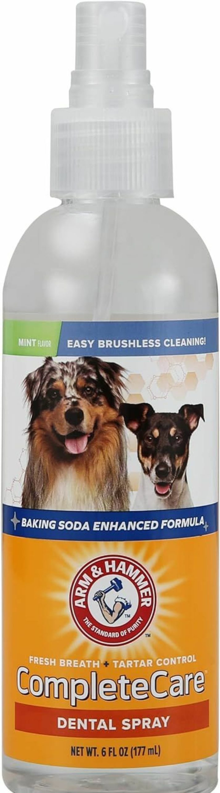 Cat Arm & Hammer | Arm & Hammer Complete Care Dog Dental Spray, 6 Fl Oz | Mint Flavor Dog Dental Spray For Easy Brushless Cleaning | Baking Soda Enhanced Formula For Fresh Breath And Tartar Control