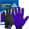 Cat DELOMO | Delomo Upgrade Pet Grooming Gloves Cat Brushes For Gentle Shedding - Efficient Pets Hair Remover Mittens - Dog Washing Gloves For Long And Short Hair Dogs & Cats & Horses - 1 Pair (Blue)