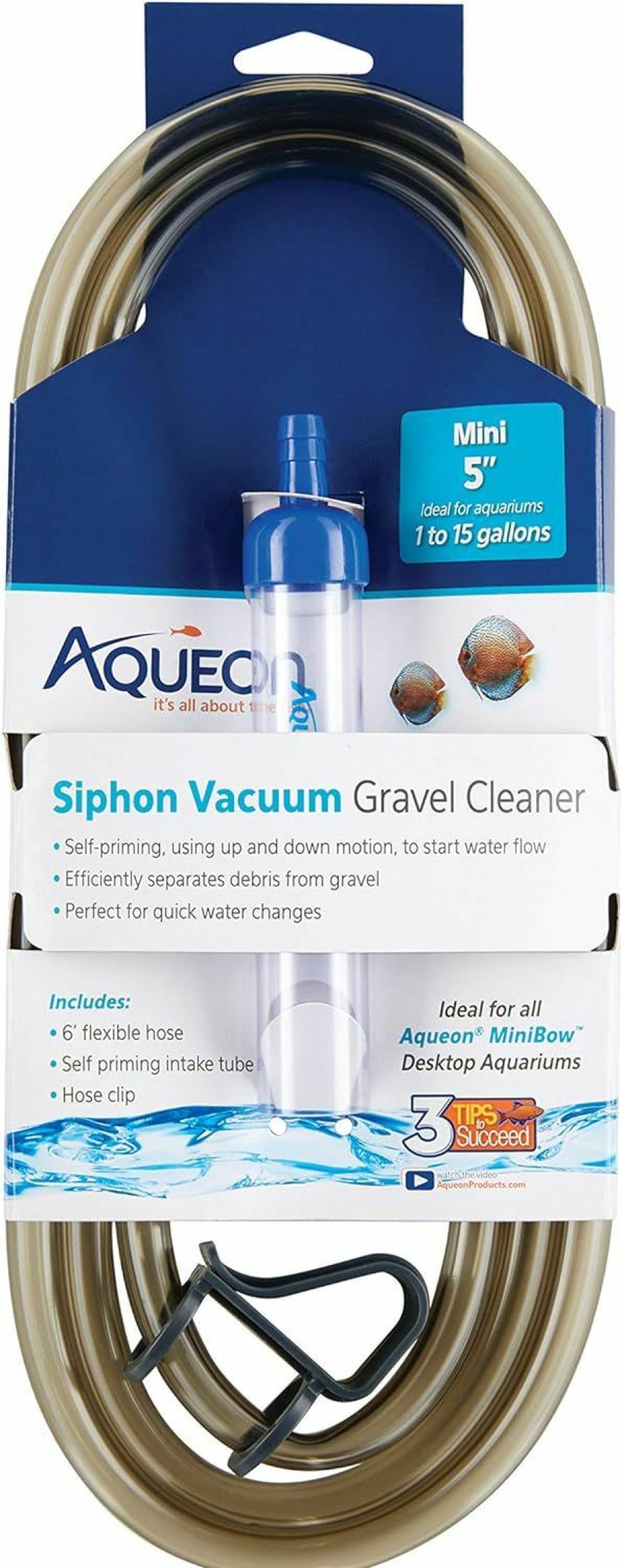 Fish & Aquatic Aqueon | Aqueon Aquarium Siphon Vacuum Gravel Cleaner Mini - 5 Inches