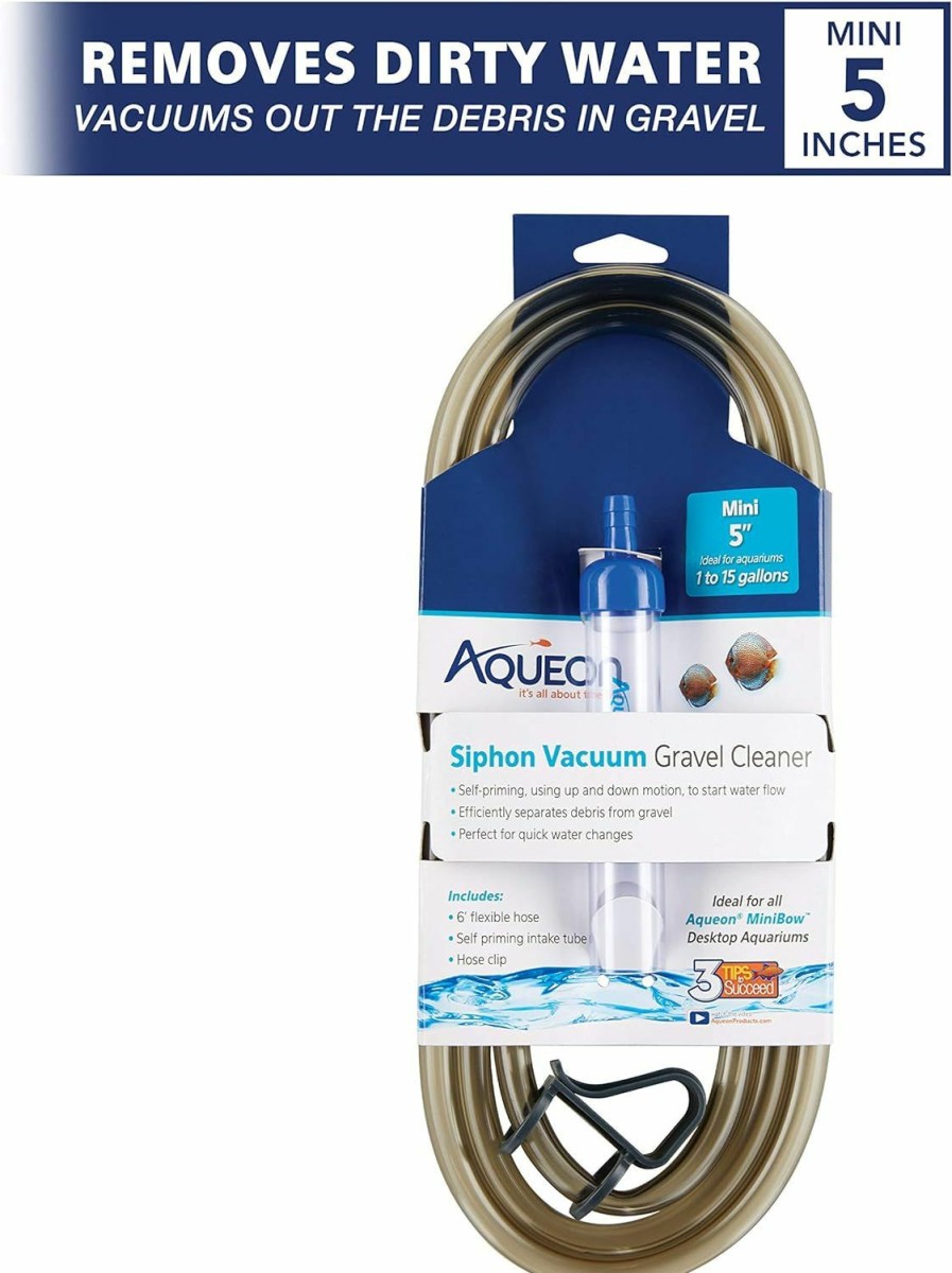 Fish & Aquatic Aqueon | Aqueon Aquarium Siphon Vacuum Gravel Cleaner Mini - 5 Inches