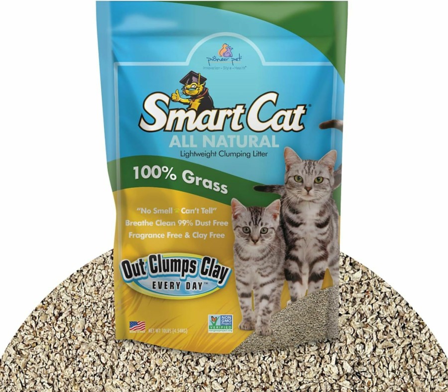 Cat SmartCat | Smartcat All Natural Clumping Cat Litter, 20 Pound (320Oz 1 Pack) - Alternative To Clay And Pellet Litter - Chemical And 99% Dust Free - Unscented And Lightweight