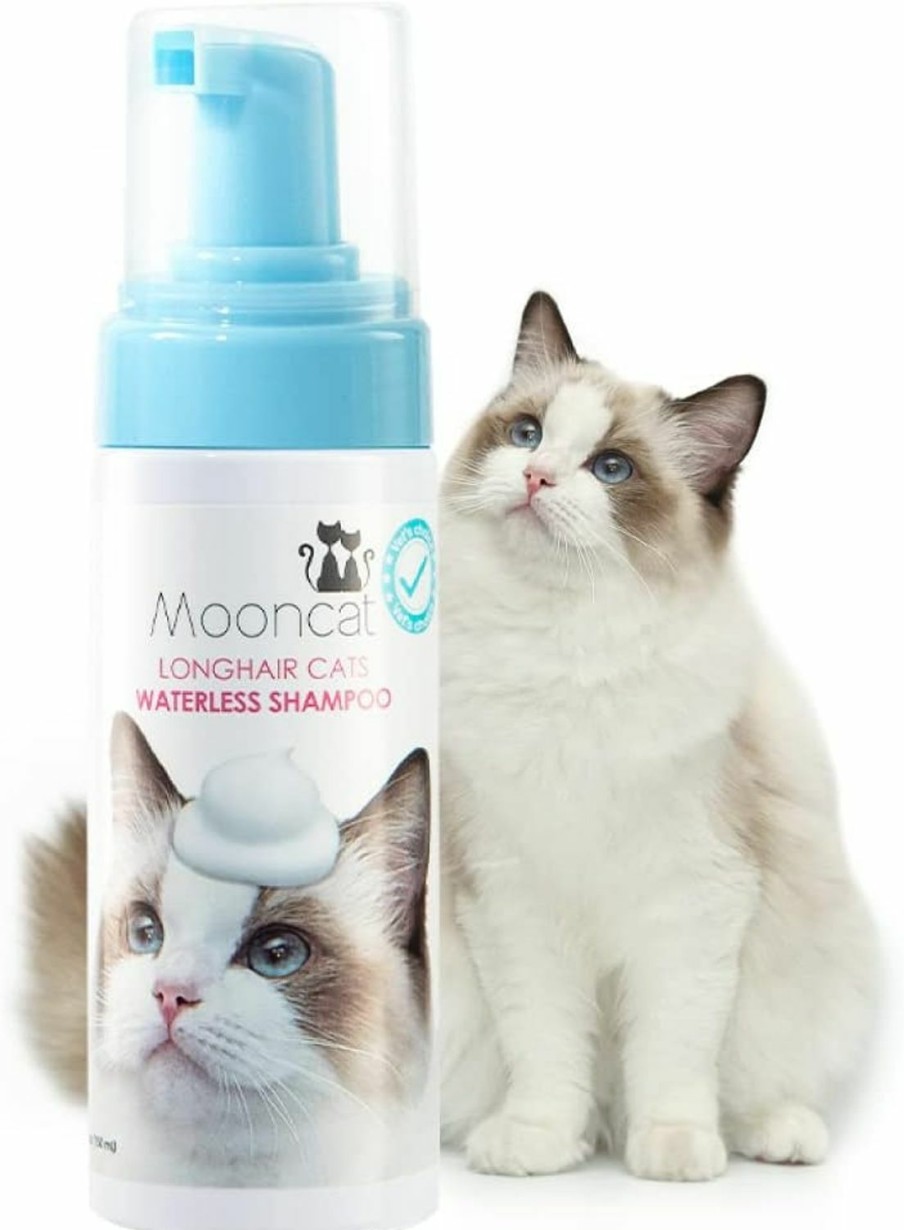 Cat Mooncat | Mooncat Waterless Cat Shampoo, Licking Safe Dry Shampoo, No Rinse Foam Cat Bath, Grooming For Cat, Kitten Sensitive Skin, Dander Reducing, Paraben Free, Ph Balanced (5 Oz) Shampoo Only