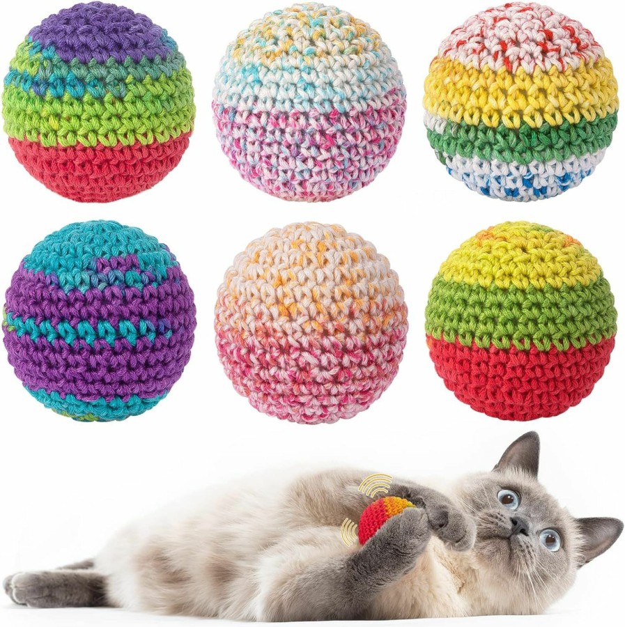 Cat Retro Shaw | Retro Shaw Cat Toys Balls, Woolen Yarn Cat Ball Toy With Bell Inside, Cat Toys For Indoor Cats, Interactive Cat Chew Toys For Kitty Kitten, 6 Pack