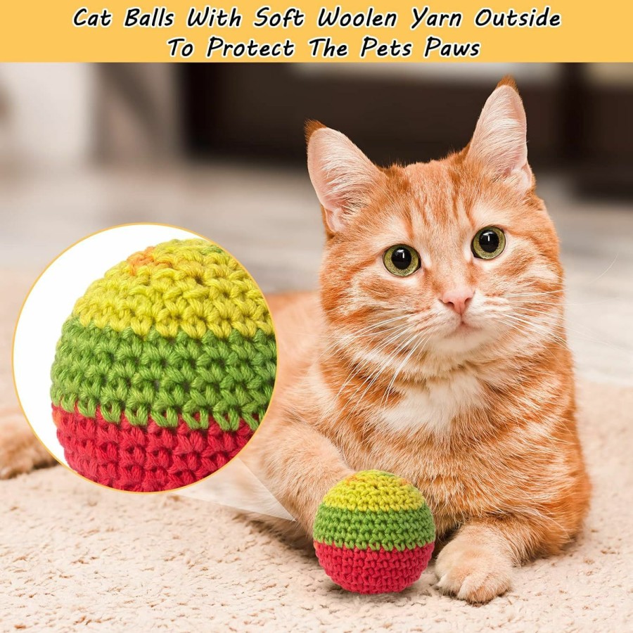 Cat Retro Shaw | Retro Shaw Cat Toys Balls, Woolen Yarn Cat Ball Toy With Bell Inside, Cat Toys For Indoor Cats, Interactive Cat Chew Toys For Kitty Kitten, 6 Pack