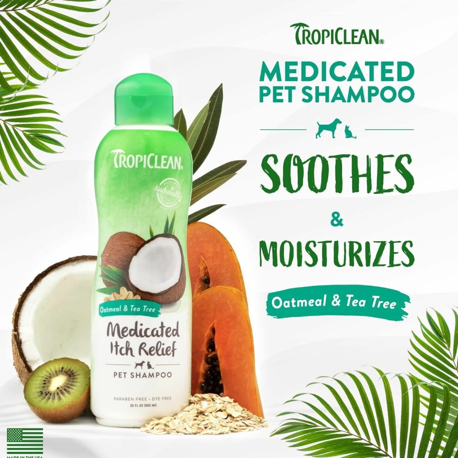 Cat TropiClean | Tropiclean Coconut Hypoallergenic Dog Shampoo | Gentle Puppy Shampoo For Sensitive Skin | Natural Pet Shampoo Derived From Natural Ingredients | Kitten Friendly | Made In The Usa | 20 Oz.