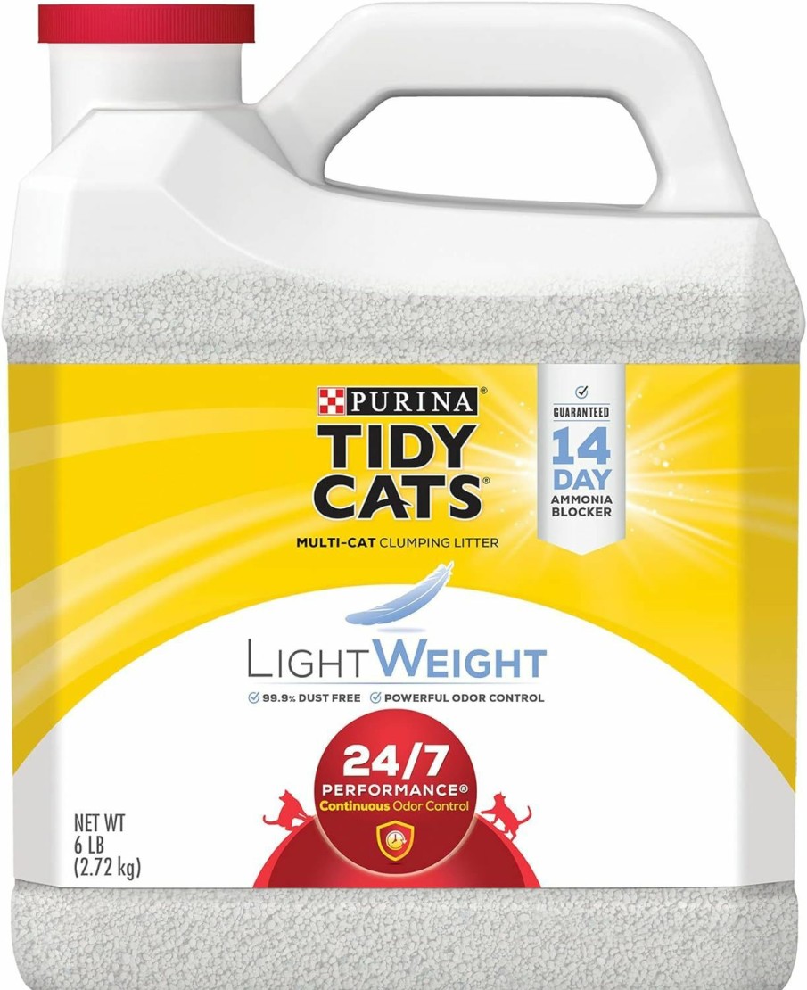 Cat Tidy Cats | Purina Tidy Cats Light Weight, Low Dust, Clumping Cat Litter, 24/7 Performance Multi Cat Litter - 6 Lb. Jug