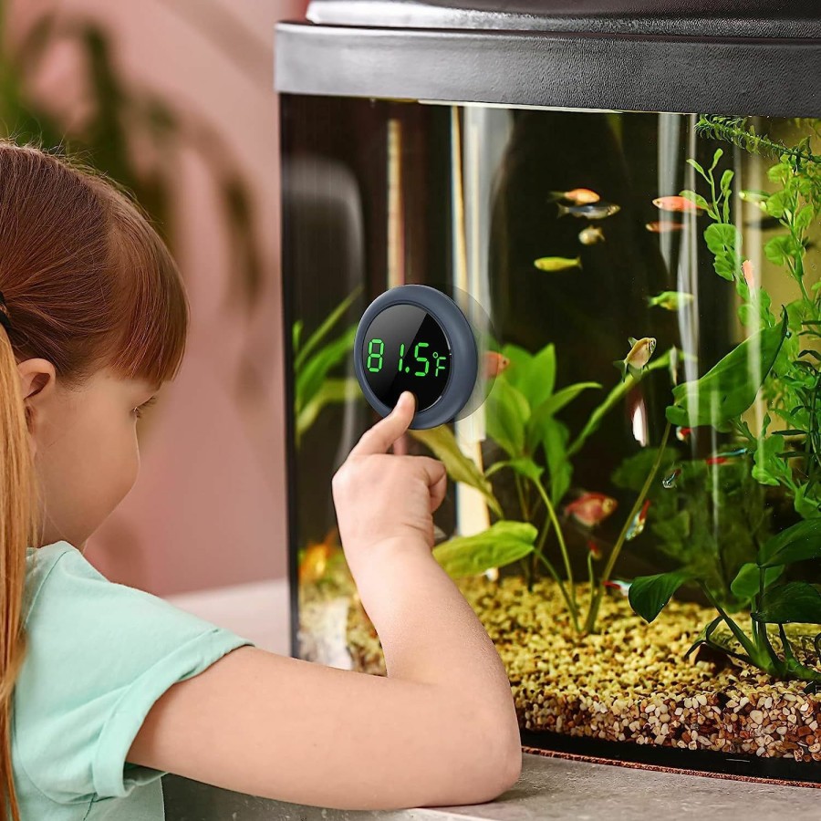 Fish & Aquatic PAIZOO | Paizoo Fish Tank Digital Thermometer Accurate Led Display To 0.9 F Tank Thermometer Aquarium Temperature Measurement Suitable For Fish, Axolotl, Turtle Or Aquatic