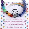 Cat Unijew | Unijew Pet Memorial Gifts,Rainbow Bridge Bracelet For Beloved Dog Cat,8Mm Mixed Color Bead 7 Chakra Pet Memorial Bracelet For Women Men Who Loss Of Pets,Pet Sympathy Gift