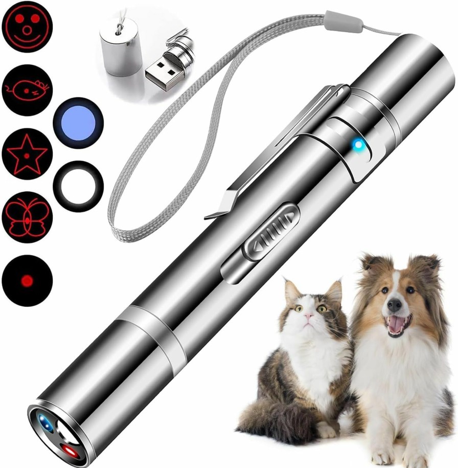 Cat Cowjag | Cowjag Cat Toys, Laser Pointer With 5 Adjustable Patterns, Usb Recharge Laser, Long Range And 3 Modes Training Chaser Interactive Toy, Dog Laser Toy