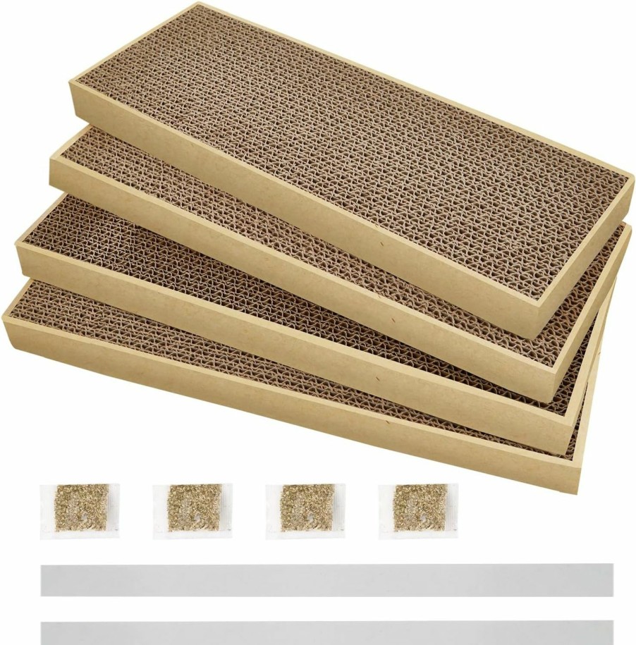 Cat HappyFreeSX | Happyfreesx Splicing Cat Scratch Pad: Cat Scratchers For Indoor Cats And Kitten, 2 Pack Cat Scratching Pad, Cat Scratcher Cardboard, Cat Scratching Pad, Premium Scratch From Cats, Double-Sided Design