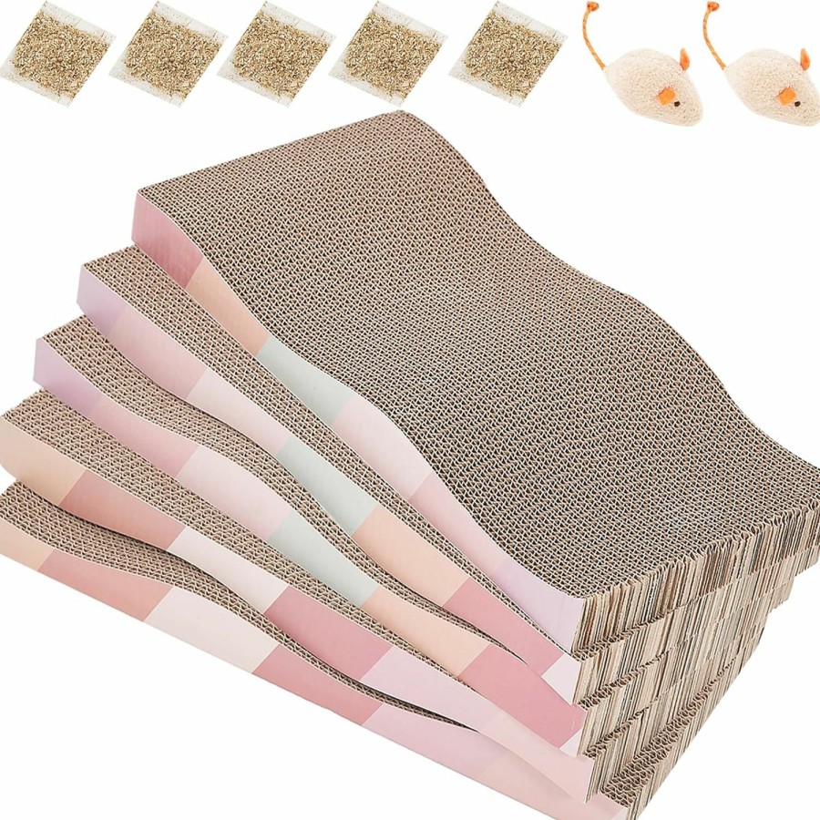 Cat SIDAZON | Sidazon Cat Scratching Board Cat Scratcher Cat Scratch Pad Cardboard Cat Scratchers For Indoor Cats Reversible Large Wide Corrugated With Catnip(2Pcs)