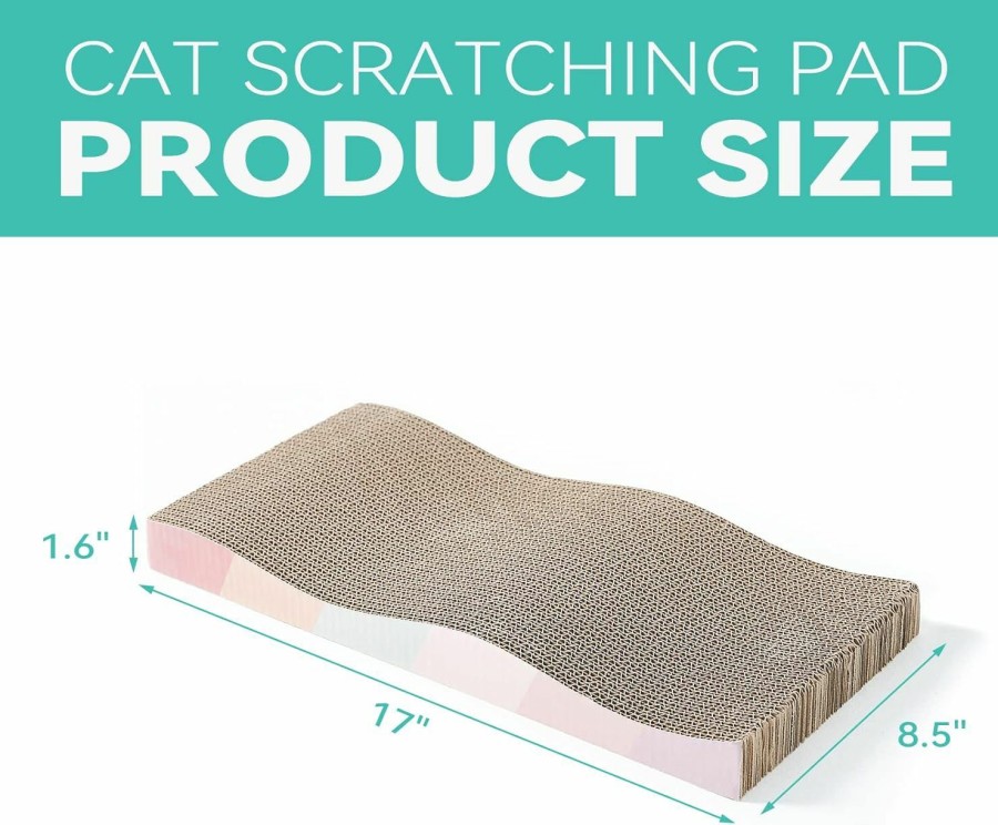 Cat SIDAZON | Sidazon Cat Scratching Board Cat Scratcher Cat Scratch Pad Cardboard Cat Scratchers For Indoor Cats Reversible Large Wide Corrugated With Catnip(2Pcs)