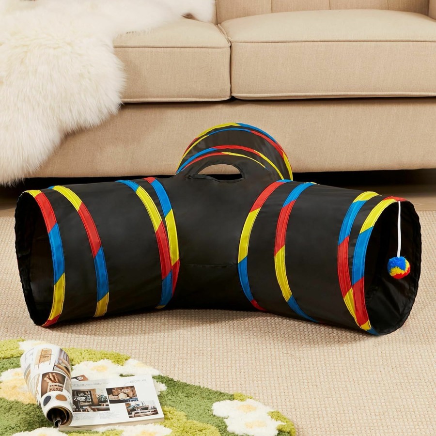 Cat Tempcore | Tempcore Pet Cat Tunnel Tube Toys 3 Way Collapsible, Tunnels For Indoor Cats,Kitty Bored Peek Hole Toy Ball Cat, Puppy, Kitty, Kitten, Rabbit