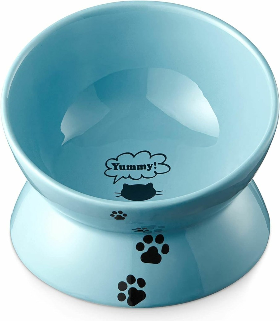 Cat Y YHY | Y Yhy Cat Bowl Anti Vomiting, Raised Cat Food Bowls, Tilted Elevated Cat Bowl, Ceramic Pet Food Bowl For Flat Faced Cats, Small Dogs, Protect Pet'S Spine, Dishwasher Safe