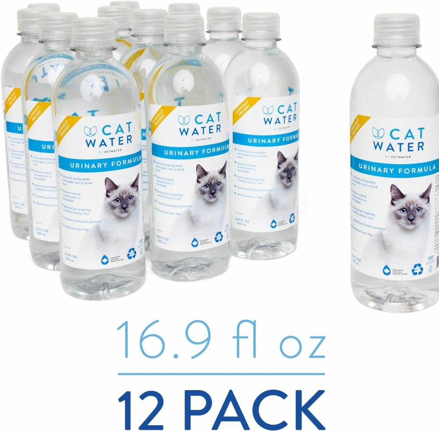 Cat CATWATER | Catwater By Vetwater | Ph-Balanced And Mineral-Free Cat Water | Clinically Proven Urinary Formula | Helps Prevent Cat Urinary Issues, Flutd | 135.2 Oz, 2-Pk, Clear (Cw60101-2)