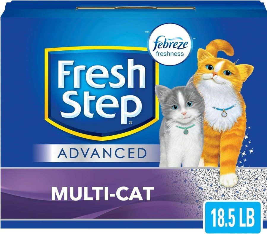 Cat Fresh Step | Fresh Step Clumping Cat Litter, Advanced, Multi-Cat Odor Control, Extra Large, 37 Pounds Total (2 Pack Of 18.5Lb Boxes)