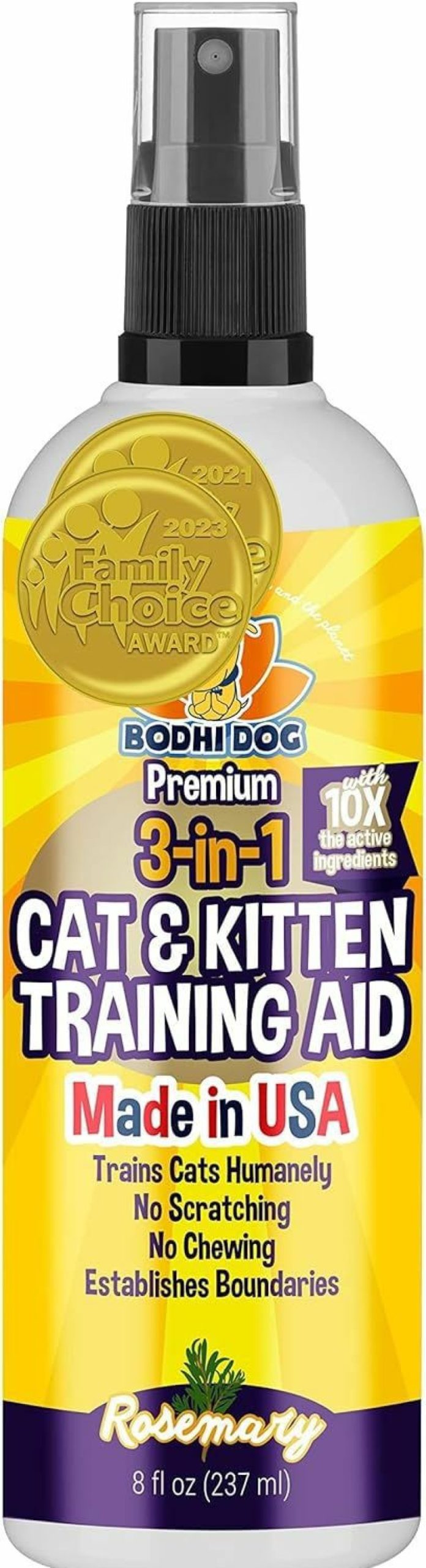 Cat Bodhi Dog | Bodhi Dog 3-In-1 Cat & Kitten Training Aid | Cat Deterrent Spray For Indoor And Outdoor Use | Cat Repellent Spray For Furniture | Establish Boundaries & Keep Cat Off | Made In The Usa (8 Oz)